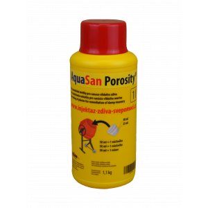 AquaSan Porosity® – pre ručné namiešanie vysoko paropriepustné omietky proti vlhkosti v murive. Balenie 1 liter